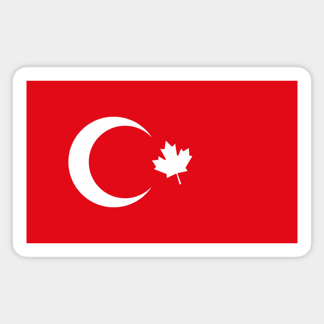 Turkey / Canada Flag Mashup Sticker by phneep